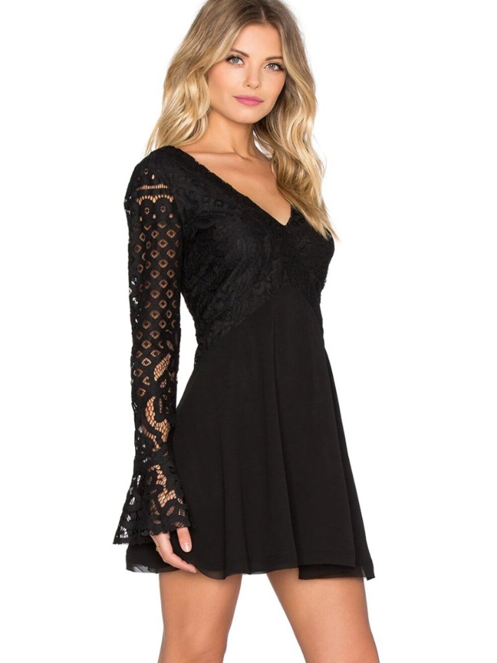 Tularosa Sexy, Romantic Sheer Black Lace Dress